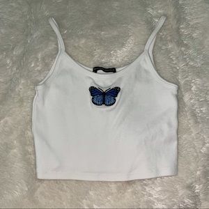 Brandy Melville Skylar Monarch Butterfly Crop Top